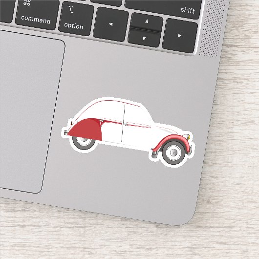 Oldtimer 2CV Dolly Rot Sticker (Detail)