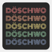 Oldtimer 2cv Ente 70er Döschwo Vierkante Sticker (Voorkant)