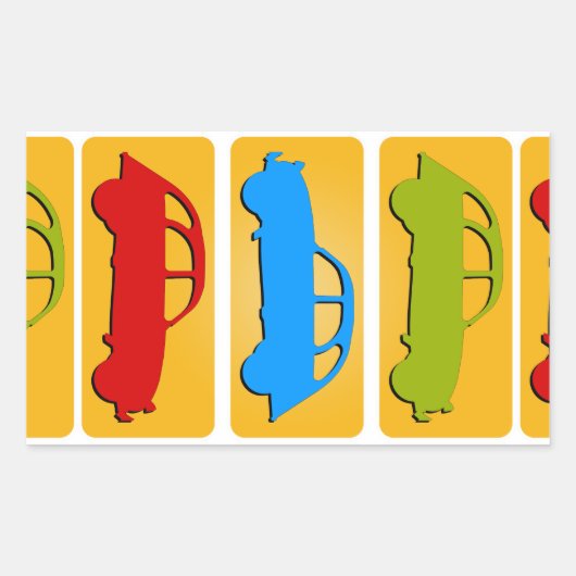 Oldtimer 2cv Ente Ampel Rechthoekige Sticker (Voorkant)