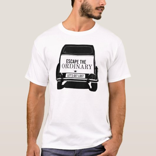 oldtimer 2cv Ente Escape de gewone T-Shirt (Voorkant)
