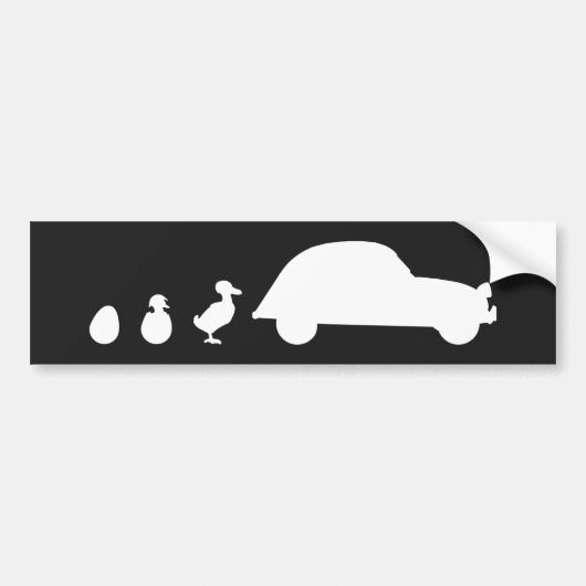 Oldtimer 2cv Ente Evolution Bumpersticker (Voorkant)