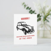 Oldtimer 2cv Ente Hippie Warnung Briefkaart (Staand voorkant)