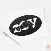 Oldtimer 2cv Ente Schatten Weiss Ovale Sticker (Envelop)