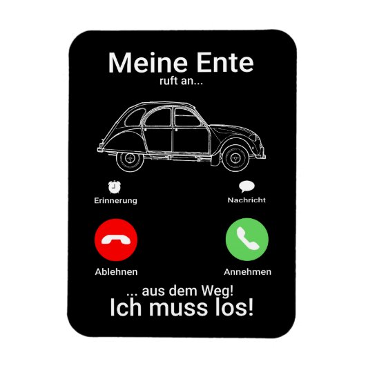 Oldtimer 2cv Ente Silhouette Smartphone Magneet (Verticaal)