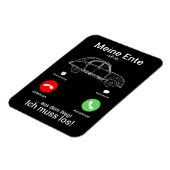 Oldtimer 2cv Ente Silhouette Smartphone Magneet (Linkerzijde)