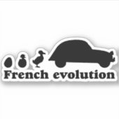 Oldtimer 2cv French Evolution Sticker (Voorkant)
