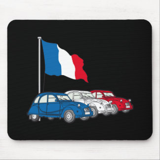 Oldtimer 2CV Trio Frankreich Flagge Muismat