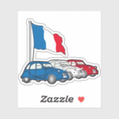 Oldtimer 2CV Trio Frankreich Flagge Sticker (Vel)