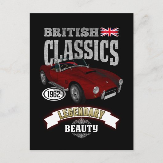 Oldtimer AC Cobra British Beauty Briefkaart (Voorkant)