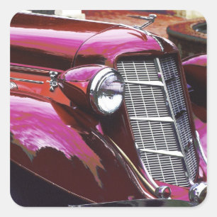 Oldtimer: Auburn Vierkante Sticker