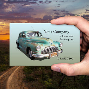 Oldtimer Auto Verkoop Reparatie Bedrijfskaart Visitekaartje