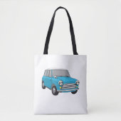 Oldtimer Blauer British Mini Cooper Draagtas (Voorkant)