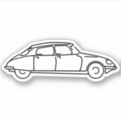 Oldtimer Citroen DS 19 Schwarze Silhouette Sticker (Voorkant)