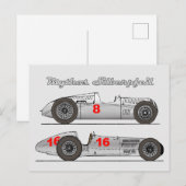 Oldtimer Deutschland 1939 Auto-Union Sielberpfeil Briefkaart (Voorkant / Achterkant)