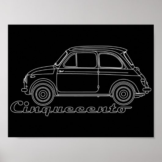Oldtimer Fiat Cinquecento Der PUCH 500 Poster (Voorkant)