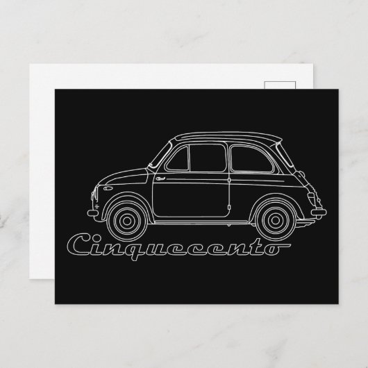 Oldtimer Fiat Cinquecento Der PUCH 500 Postkarte Briefkaart (Voorkant / Achterkant)