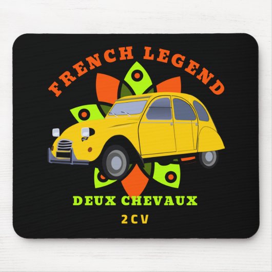 Oldtimer French Legend 2cv Deux Chevaux Muismat (Voorkant)
