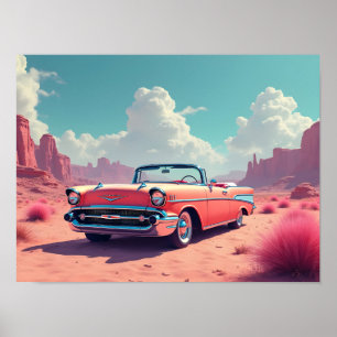 Oldtimer in de woestijn poster