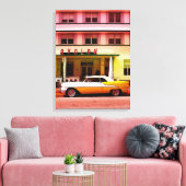 Oldtimer in het Art Deco District, Miami, Florida Canvas Afdruk (Insitu (Woonkamer))