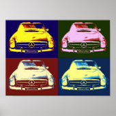 Oldtimer mercedes Collage Poster door N.P. (Voorkant)