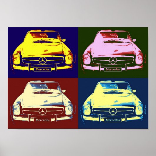 Oldtimer mercedes Collage Poster door N.P. (Voorkant)