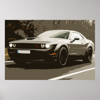 Oldtimer Muskusauto Dodge Challenger Auto Poster