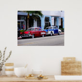 Oldtimer op Ocean Drive Miami Beach Poster (Keuken)