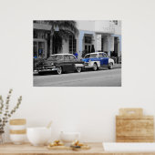 Oldtimer op Ocean Drive Miami Beach Poster (Keuken)