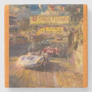 Oldtimer race stenen onderzetter