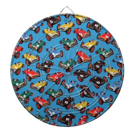Oldtimer Racende Auto's Dartbord (Voorkant)