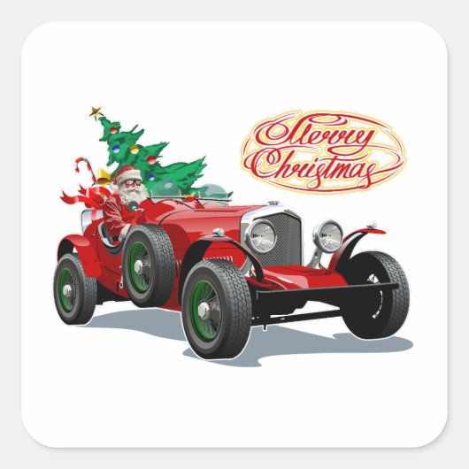 oldtimer vierkante sticker (Voorkant)