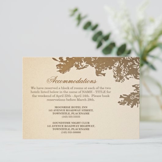 oldtimers ontwerp van oldtimage bruiloft informatiekaartje (Staand voorkant)