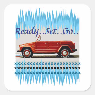 oldtimers vierkante sticker