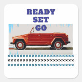 oldtimers vierkante sticker (Voorkant)