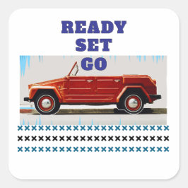 oldtimers vierkante sticker