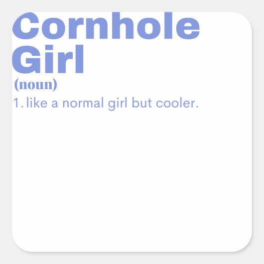 ole Girl - Cornhole Vierkante Sticker (Voorkant)