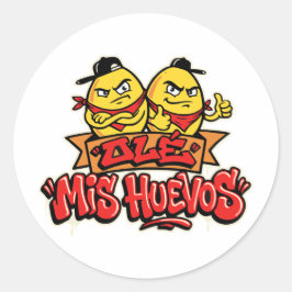 Ole mis huevos 2 ronde sticker