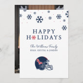 Ole Miss Football helm | Donkerblauw Feestdagenkaart (Voorkant / Achterkant)