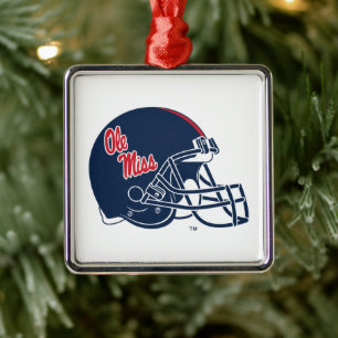 Ole Miss Football helm Donkerblauw Metalen Ornament