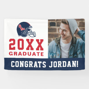 Ole Miss Football helm   Donkerblauw Spandoek