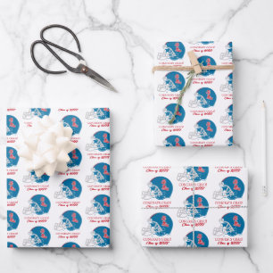 Ole Miss Football helm Lichtblauw Inpakpapier Vel