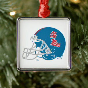 Ole Miss Football helm Lichtblauw Metalen Ornament