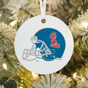 Ole Miss Football helm Lichtblauw Metalen Ornament