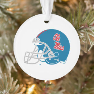 Ole Miss Football helm Lichtblauw Ornament