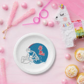 Ole Miss Football helm | Lichtblauw Papieren Bordje (Feest)