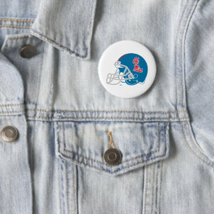 Ole Miss Football helm Lichtblauw Ronde Button 5,7 Cm