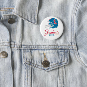 Ole Miss Football helm Lichtblauw Ronde Button 5,7 Cm