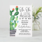 Ole Ole Fiesta Theme Baby shower Uitnodiging (Staand voorkant)