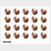 Ole Red Rooster Ronde Sticker (Vel)