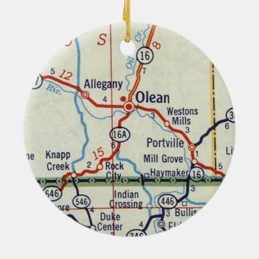 Olean NY Keramisch Ornament (Achterkant)